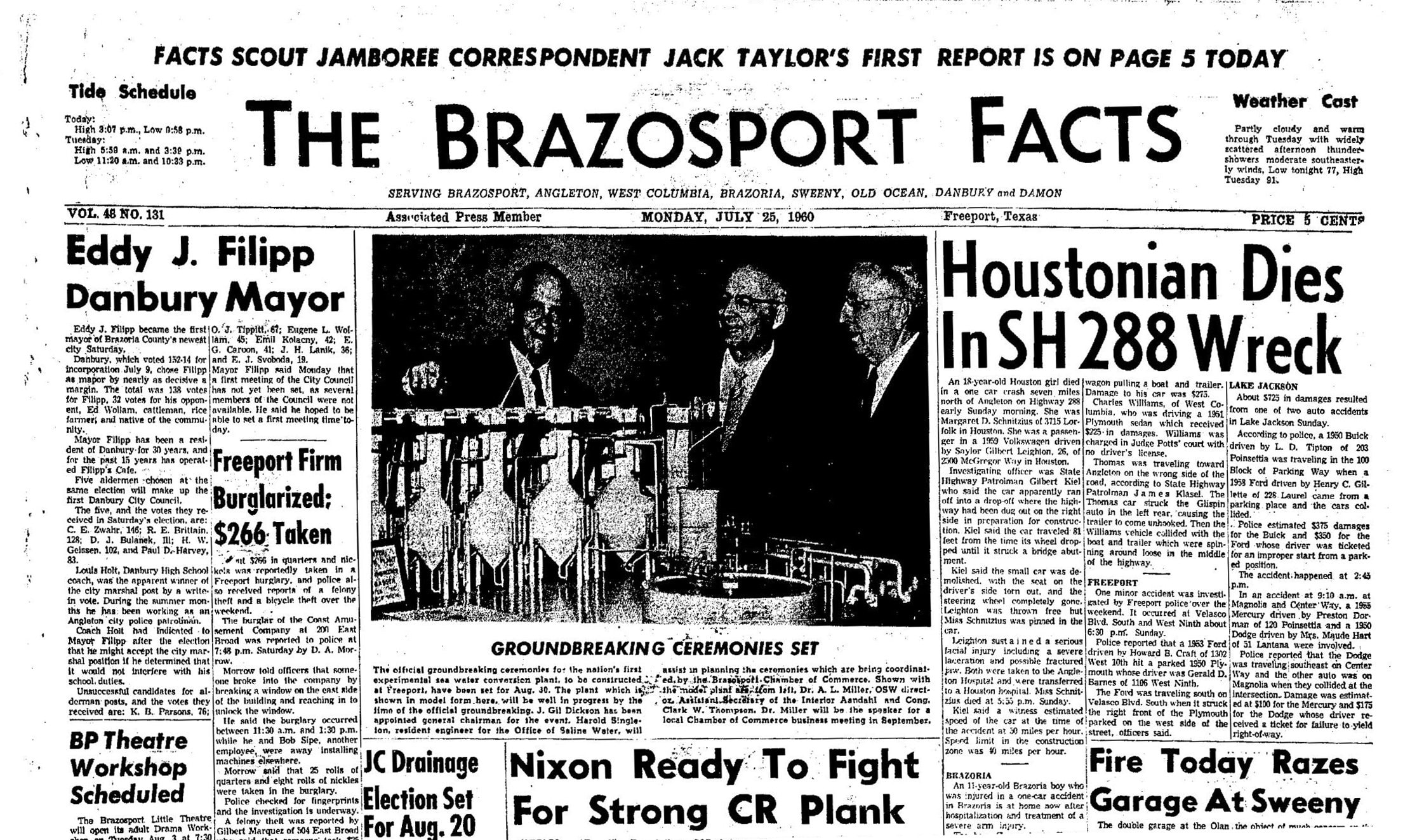 Texas Freeport Brazosport Facts Jul 25 1960 p 1 1 - Filipp's Cafe